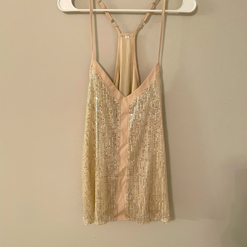 Cute sequin tank top NWOT size L